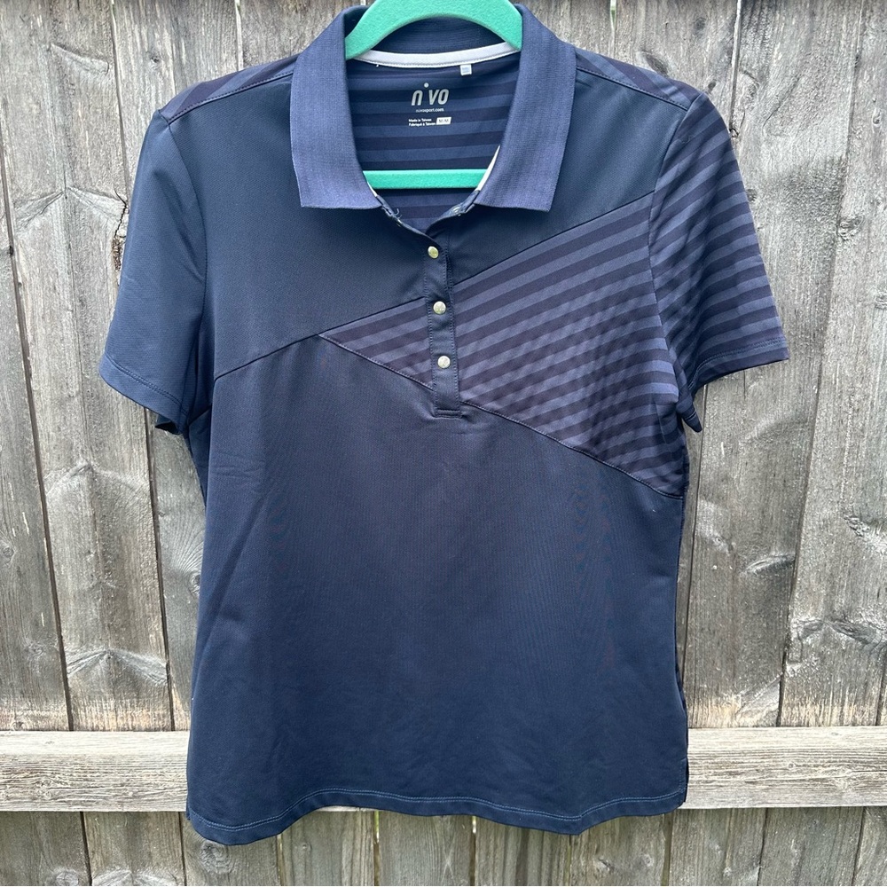 Nivo Sport Women’s Short Sleeve Athletic Golf Tennis Snap Front Top Sz M